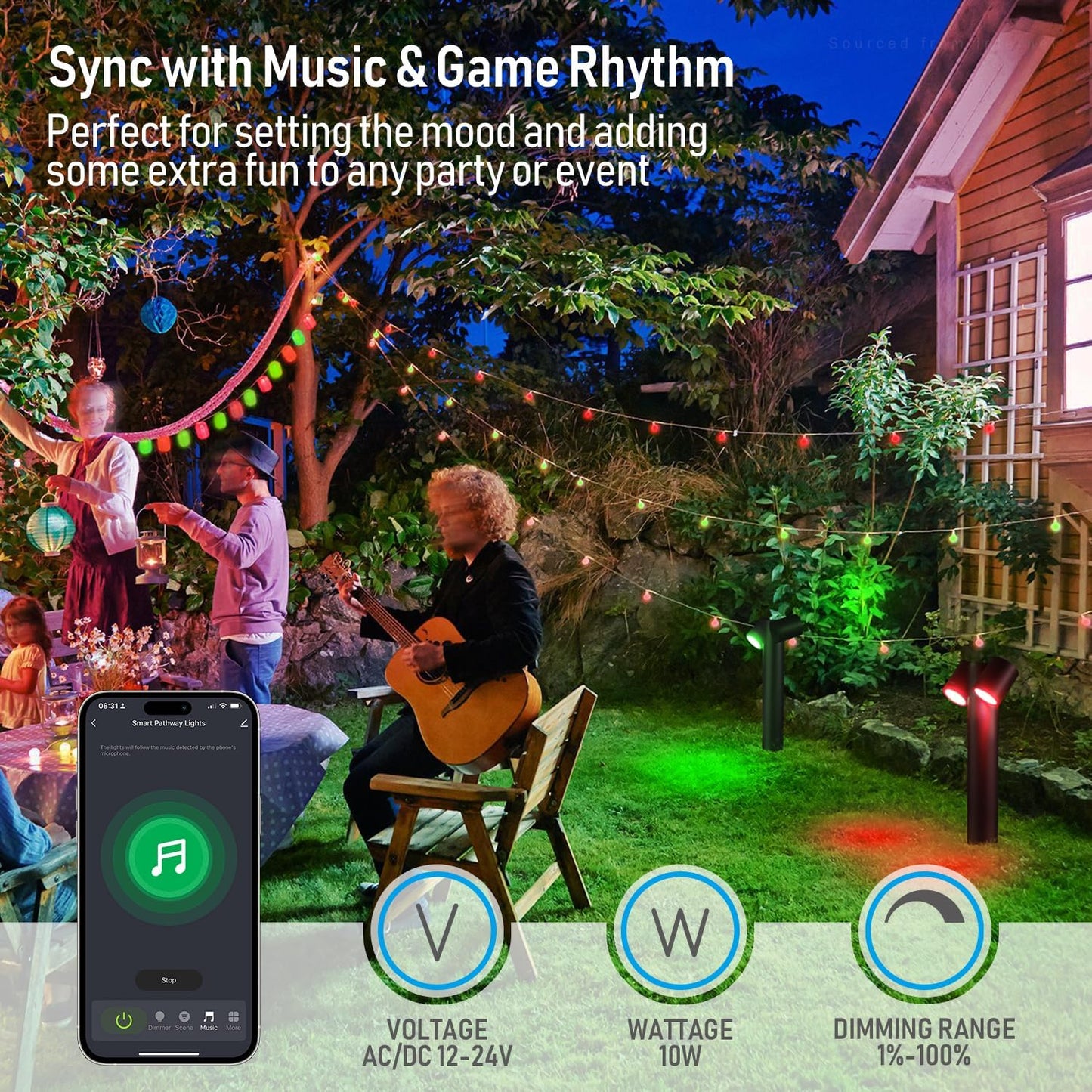 ALPR10 10W RGBCW Bluetooth Smart LED Landscape Pathway Light 2x or 4x Package, 12V-24V AC/DC 400LM - Tampa soil911.com