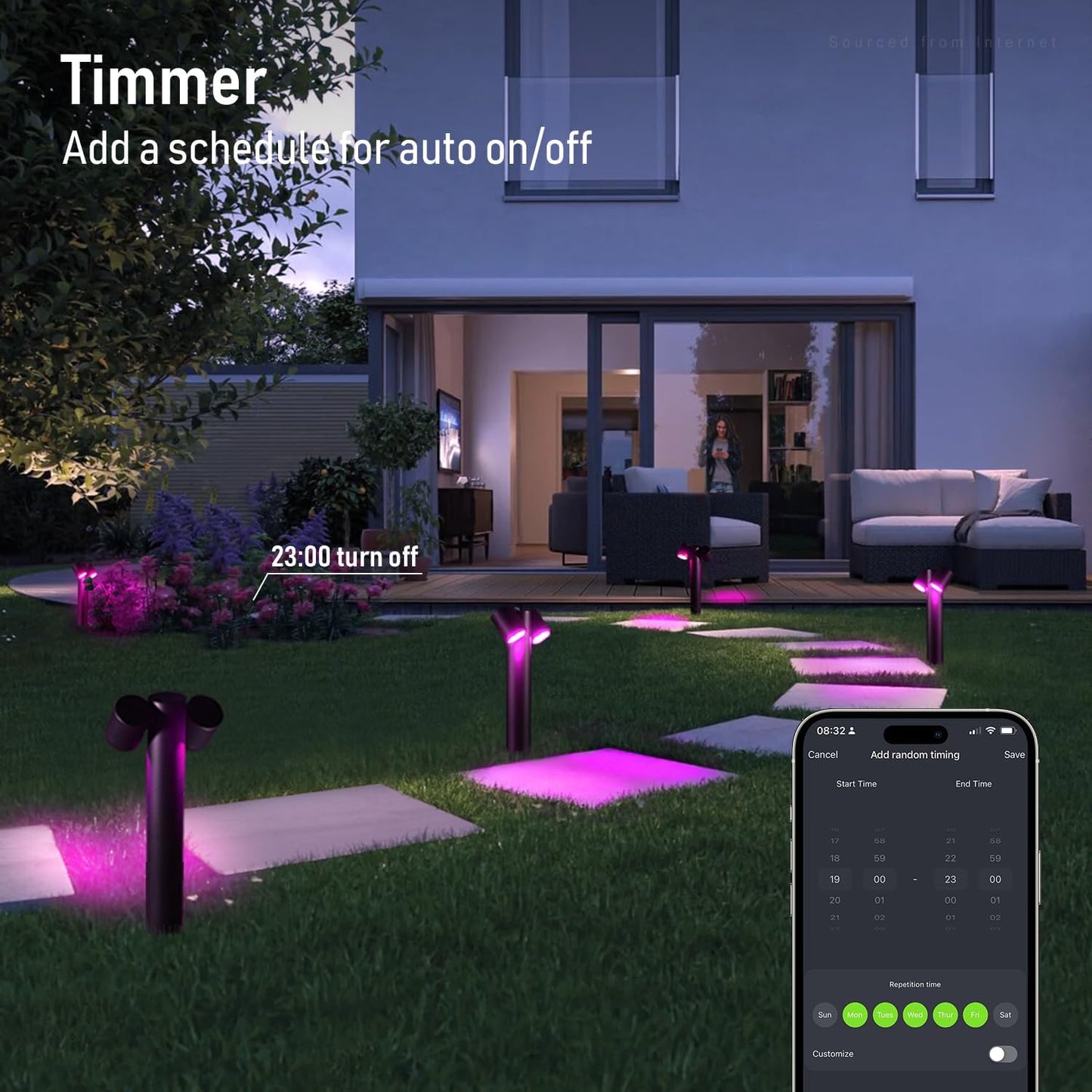 ALPR10 10W RGBCW Bluetooth Smart LED Landscape Pathway Light 2x or 4x Package, 12V-24V AC/DC 400LM - Tampa soil911.com