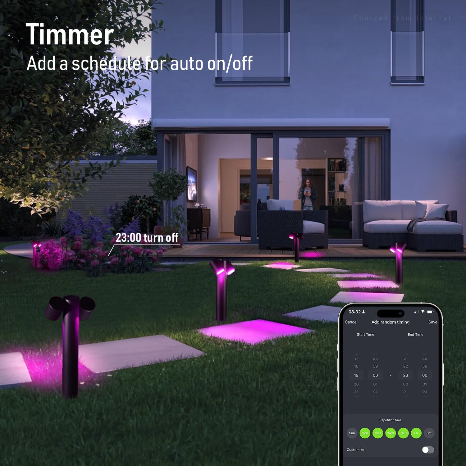 ALPR10 10W RGBCW Bluetooth Smart LED Landscape Pathway Light 2x or 4x Package, 12V-24V AC/DC 400LM - Tampa soil911.com