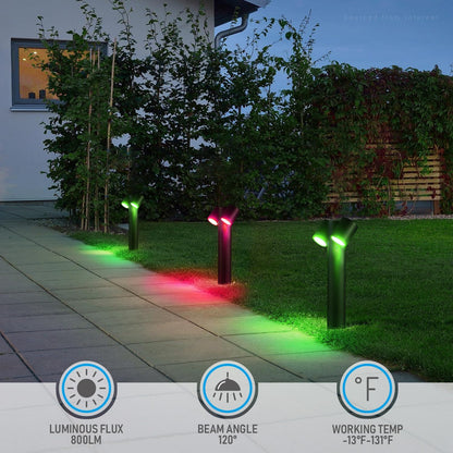 ALPR10 10W RGBCW Bluetooth Smart LED Landscape Pathway Light 2x or 4x Package, 12V-24V AC/DC 400LM - Tampa soil911.com