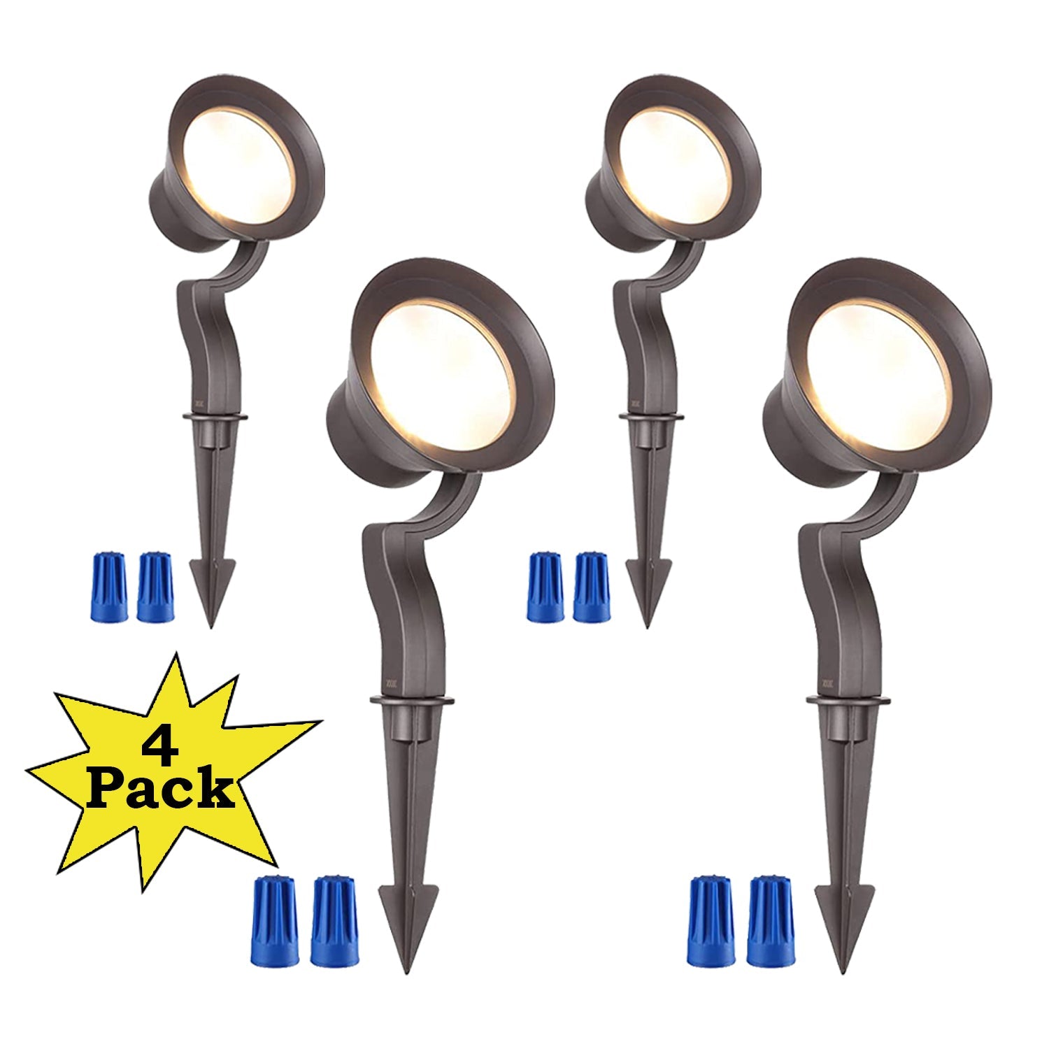 ALS03 4-Pack LED Landscape Spot Lights Package, Adjustable 2W-12W Low Voltage 12V Directional Outdoor Landscape Lighting - Tampa soil911.com