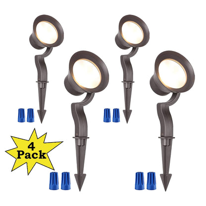 ALS03 4-Pack LED Landscape Spot Lights Package, Adjustable 2W-12W Low Voltage 12V Directional Outdoor Landscape Lighting - Tampa soil911.com