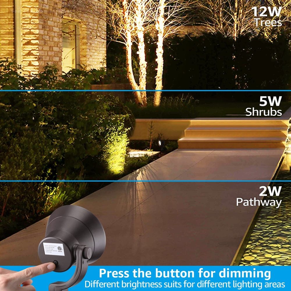 ALS03 4-Pack LED Landscape Spot Lights Package, Adjustable 2W-12W Low Voltage 12V Directional Outdoor Landscape Lighting - Tampa Home & Garden Store