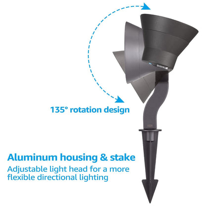 ALS03 4-Pack LED Landscape Spot Lights Package, Adjustable 2W-12W Low Voltage 12V Directional Outdoor Landscape Lighting - Tampa Home & Garden Store