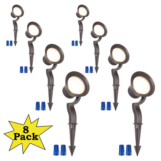 ALS03 8-Pack LED Landscape Spot Lights Package, Adjustable 2W-12W Low Voltage 12V Directional Outdoor Landscape Lighting - Tampa soil911.com