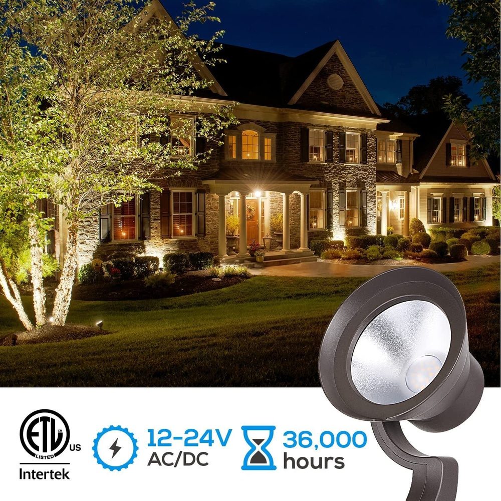ALS03 8-Pack LED Landscape Spot Lights Package, Adjustable 2W-12W Low Voltage 12V Directional Outdoor Landscape Lighting - Tampa Home & Garden Store