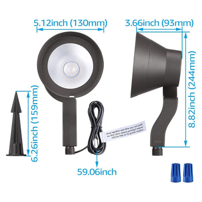 ALS03 8-Pack LED Landscape Spot Lights Package, Adjustable 2W-12W Low Voltage 12V Directional Outdoor Landscape Lighting - Tampa Home & Garden Store