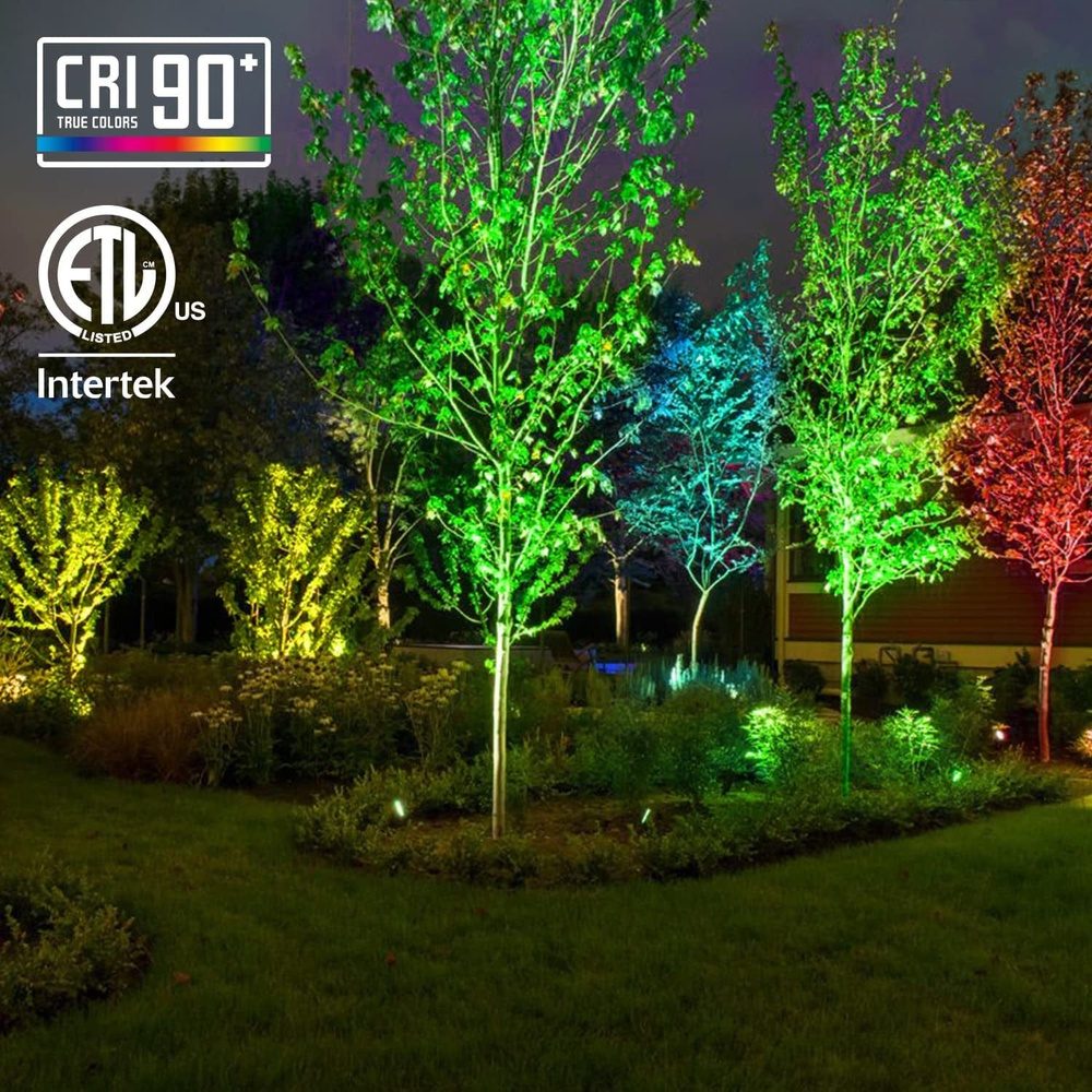 ALSR03 4-Pack RGB LED Landscape Spot Lights Package, 12W Low Voltage 12V Directional Outdoor Landscape Lighting - Tampa soil911.com