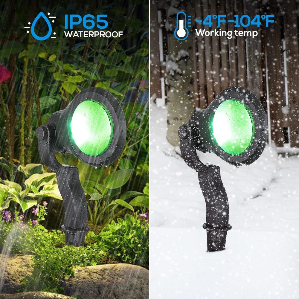 ALSR03 8-Pack RGB LED Landscape Spot Lights Package, 12W Low Voltage 12V Directional Outdoor Landscape Lighting - Tampa soil911.com