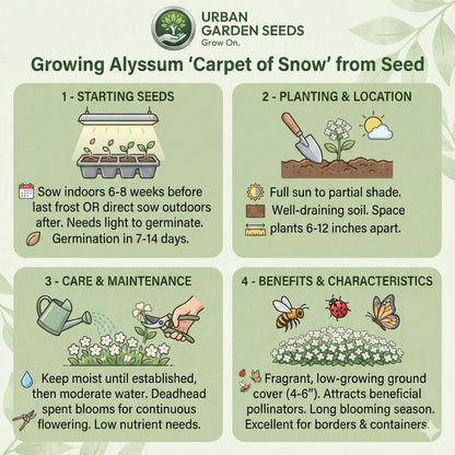 ALYSSUM Seeds, Carpet of Snow - Tampa Home & Garden Store