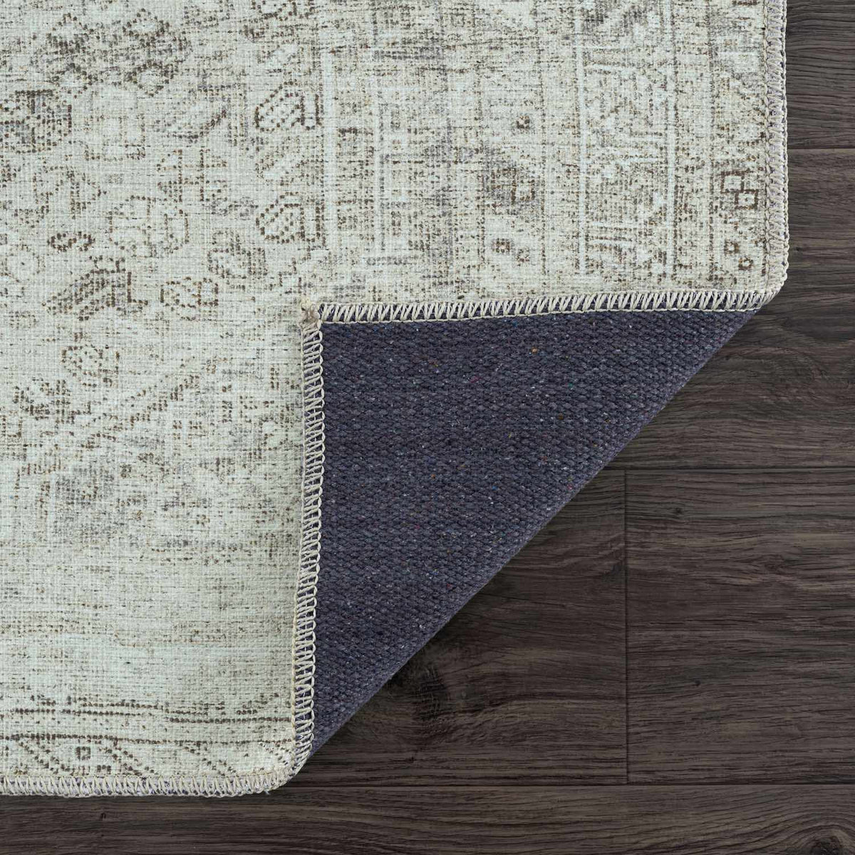 Barny Sage Flat Pile Washable Rug Boutique Rugs, sage/ivory pattern with navy underside on Tampa Home & Garden Store
