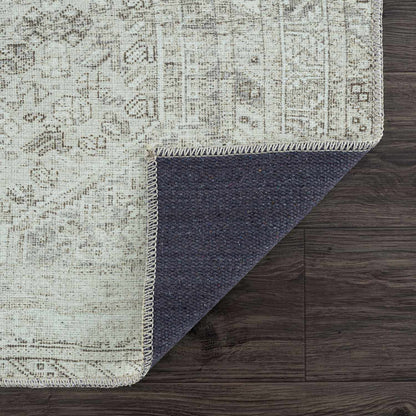 Barny Sage Flat Pile Washable Rug Boutique Rugs, sage/ivory pattern with navy underside on Tampa Home & Garden Store