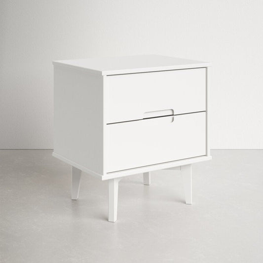 FarmHouse 2 Drawer Solid Wood Nightstand White - Tampa Home & Garden Store