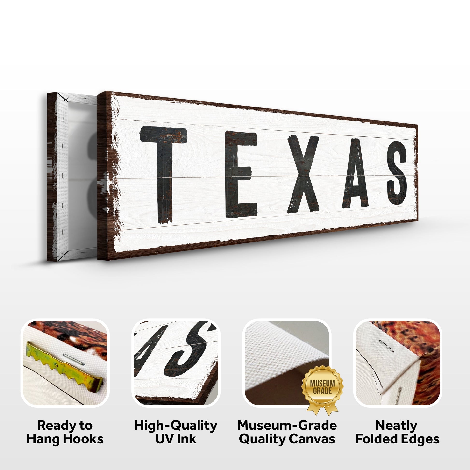 Tailored Canvases Texas Home Sign II canvas with whitewashed wood planks and TEXAS letters on Tampa Home & Garden Store