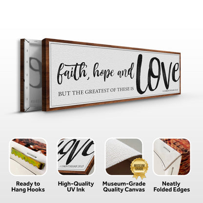 Canvas Faith Hope And Love II sign on wood-framed canvas Tailored Canvases on Tampa Home & Garden Store