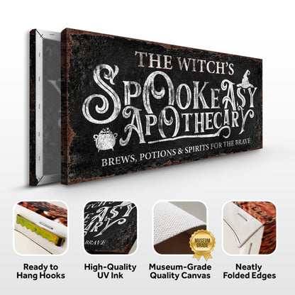 The Bewitched Speakeasy Bar Halloween Sign canvas by Tailored Canvases, black print on Tampa Home & Garden Store