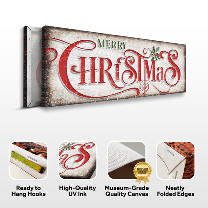 Vintage Merry Christmas Sign Canvas by Tailored Canvases with Merry and red Christmas on Tampa Home & Garden Store