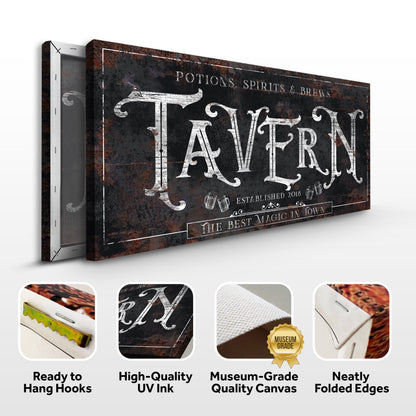 Potions, Spirits & Brews Tavern Sign II canvas Tailored Canvases rust finish white lettering on Tampa Home & Garden Store