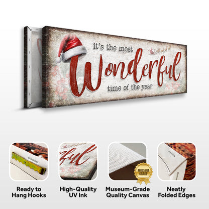 Canvas sign It's The Most Wonderful Time Of The Year III by Tailored Canvases, vintage textured on Tampa Home & Garden Store
