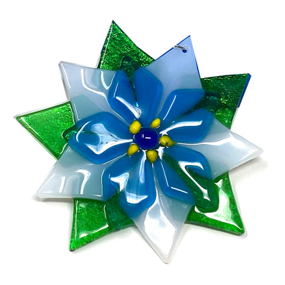 Adorno de cristal hecho a mano - Flor de Pascua