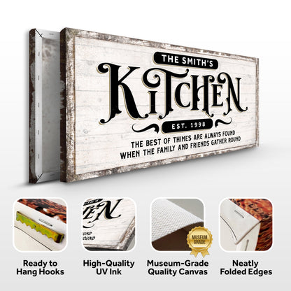 Canvas Kitchen Sign VII by Tailored Canvases, rustic whitewashed wood with black lettering on Tampa Home & Garden Store