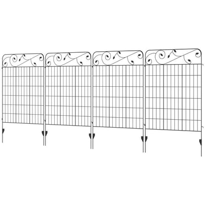 Valla enrejada plegable de acero de 4 paneles, barrera para animales