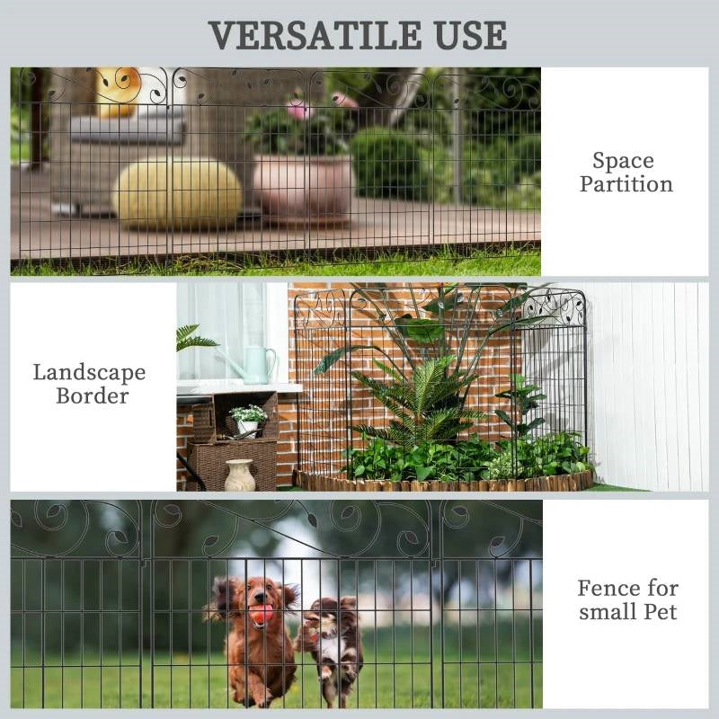 Valla enrejada plegable de acero de 4 paneles, barrera para animales