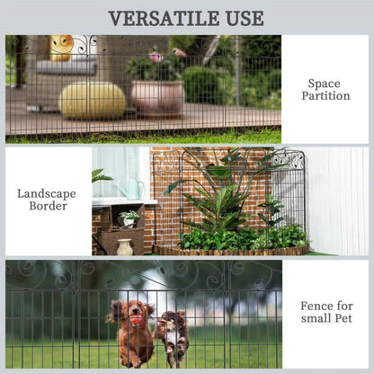Valla enrejada plegable de acero de 4 paneles, barrera para animales