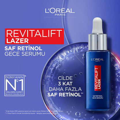 Face Serum L’Oréal Paris Revitalift Lazer blue dropper bottle, retinol skincare on Tampa Home & Garden Store