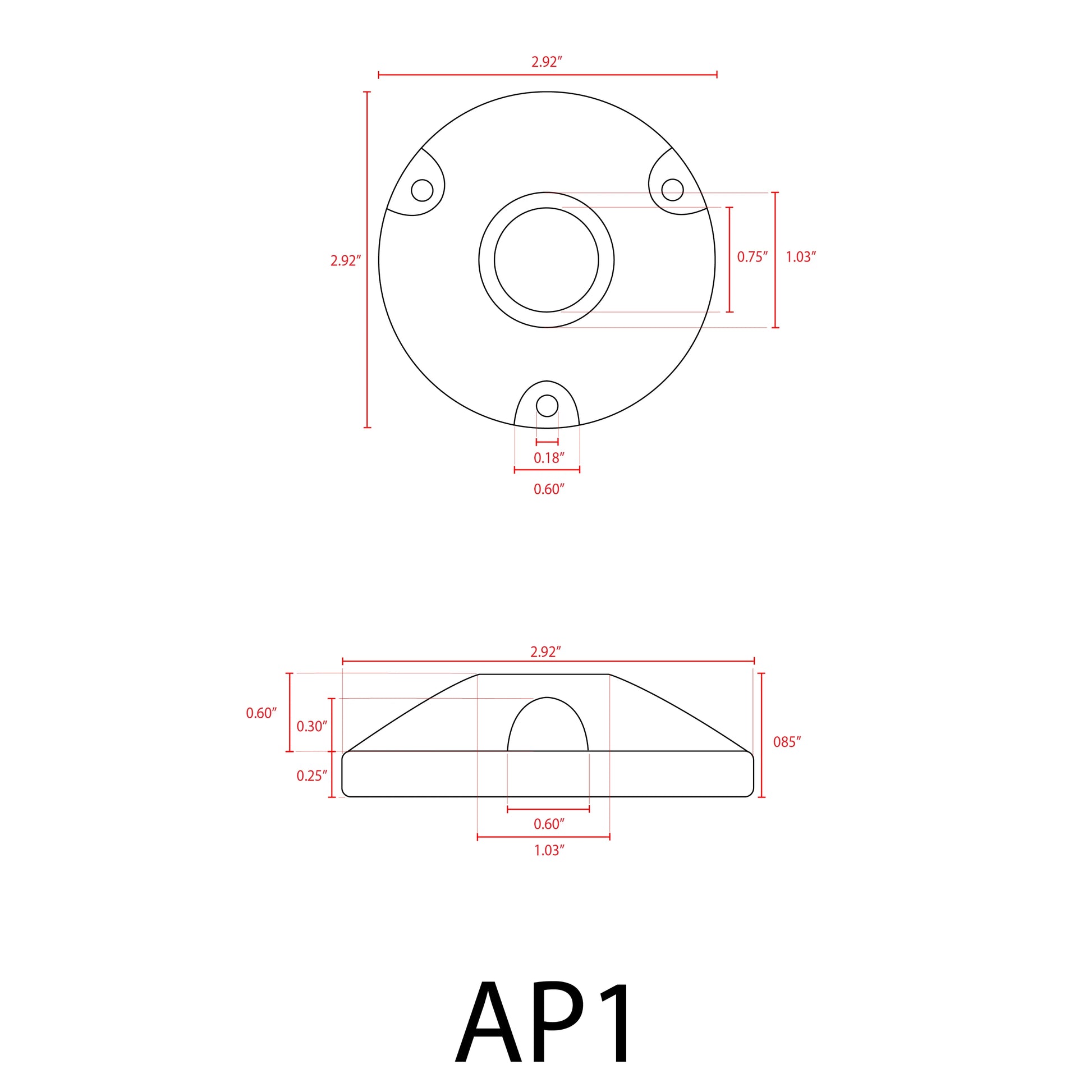 AP1 Aluminum Surface Mount Round Bracket for Landscape Lighting Fixture - Tampa Home & Garden Store