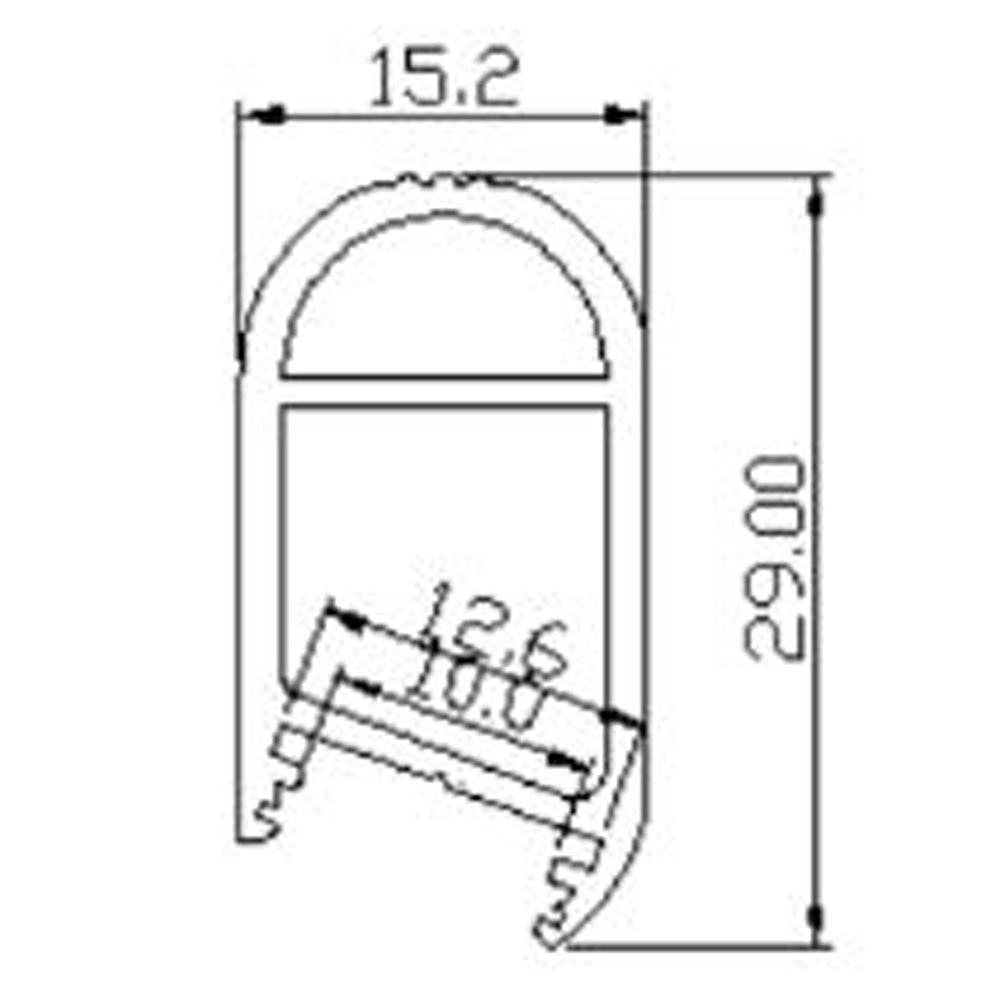 AP16F Rail de suspension ovale en aluminium de 8 pieds pour garde-robe, paquet de 10, tringle de placard éclairée par LED