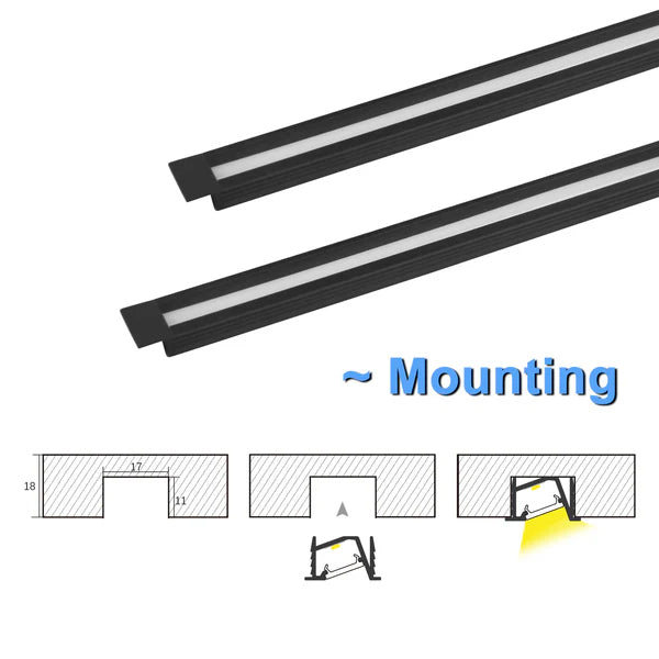 AP42 Canal en aluminium de 8 pieds, paquet de 10 capuchons d'extrémité pour bande lumineuse LED