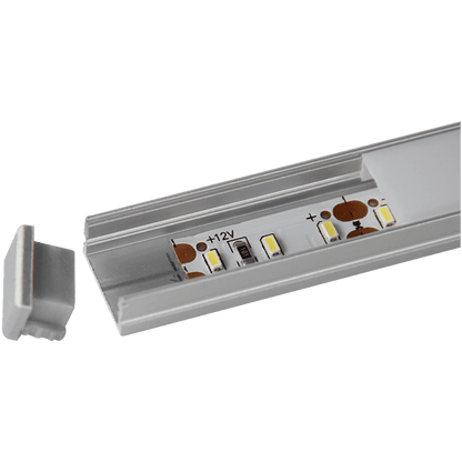 AP46M Rectangular Rail 8 ft Aluminum Channel 10 Pack LED Strip Light Cover End Caps - Tampa Home & Garden Store