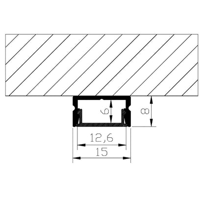AP46M Rectangular Rail 8 ft Aluminum Channel 10 Pack LED Strip Light Cover End Caps - Tampa Home & Garden Store