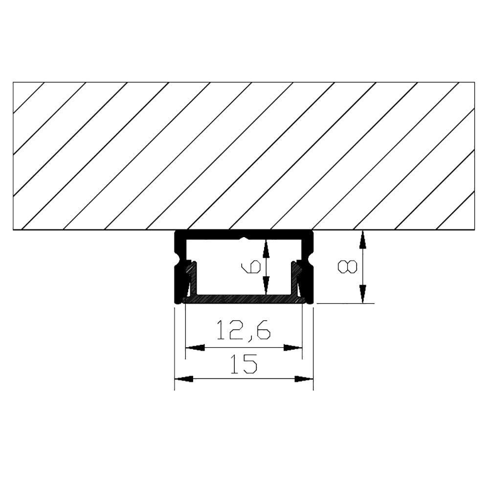 AP46M Rail rectangulaire canal en aluminium de 8 pieds paquet de 10 embouts de couverture de lumière de bande LED