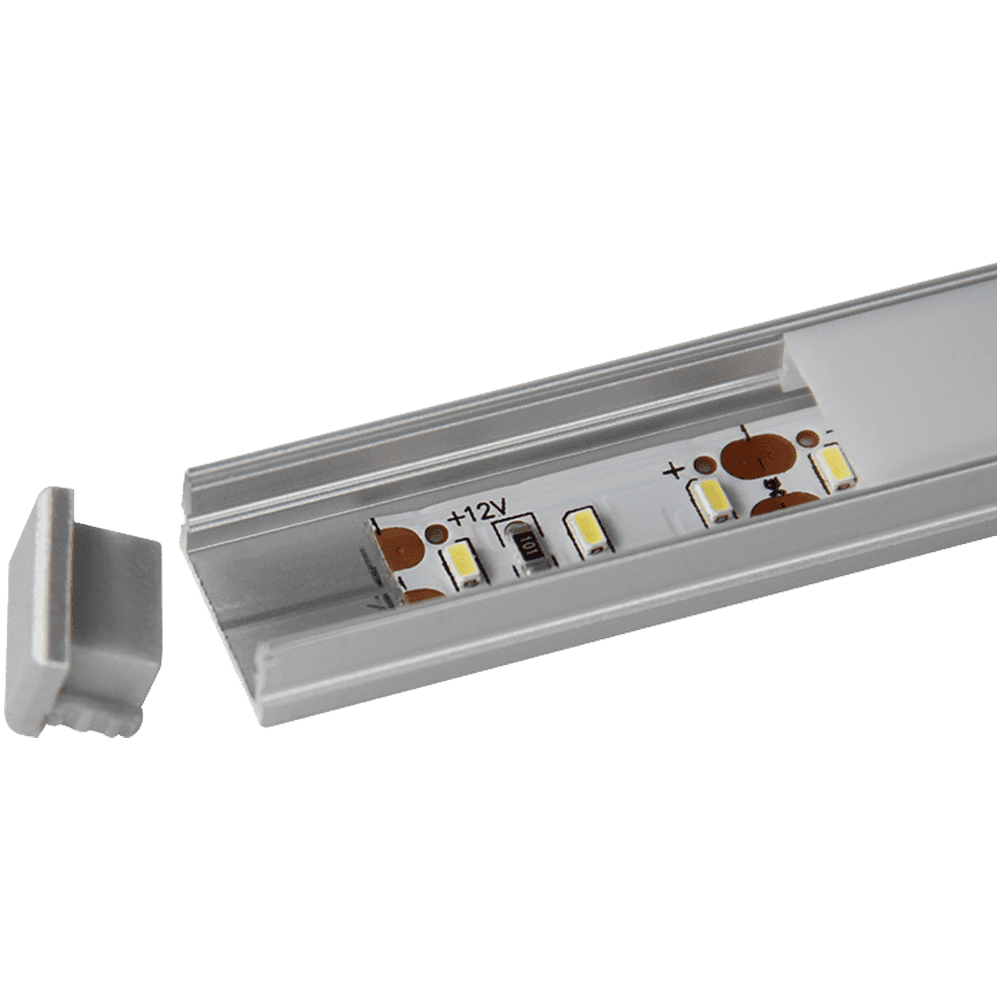 AP46M Rail rectangulaire canal en aluminium de 8 pieds paquet de 10 embouts de couverture de lumière de bande LED