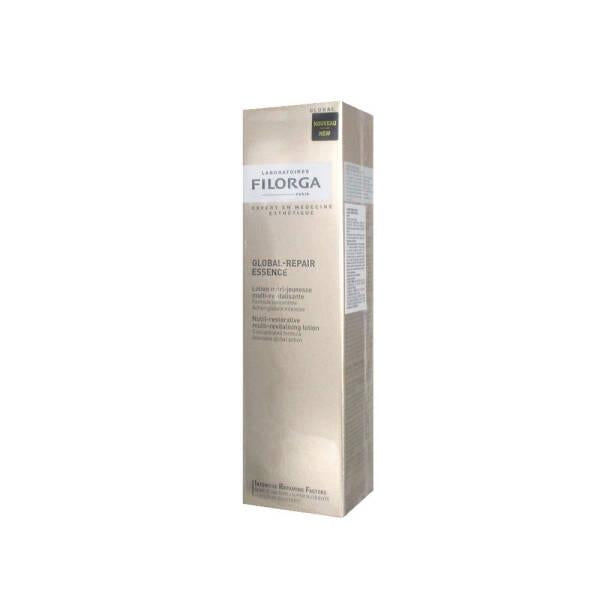 Filorga Global-Repair Essence facial serum box in gold beige packaging on Tampa Home & Garden Store