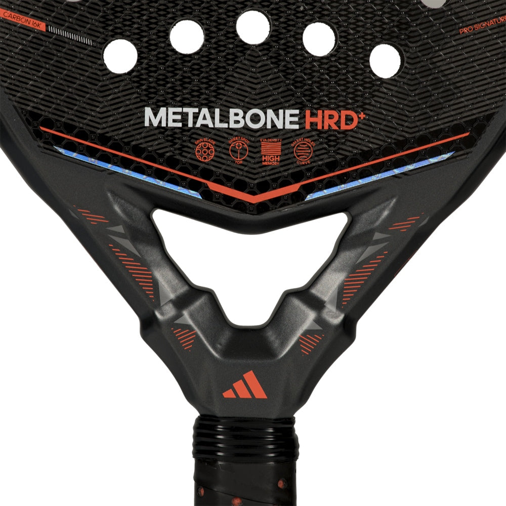 Adidas Metalbone HRD+ 2026 padel racket black carbon with red accents Adidas logo on grip on Tampa Home & Garden Store