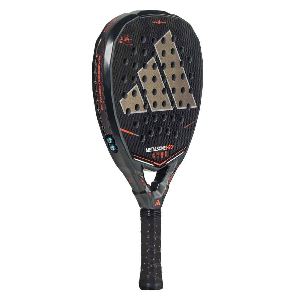Adidas Metalbone HRD+ 2026 padel racket, black/red face with perforated holes and grip on Tampa Home & Garden Store