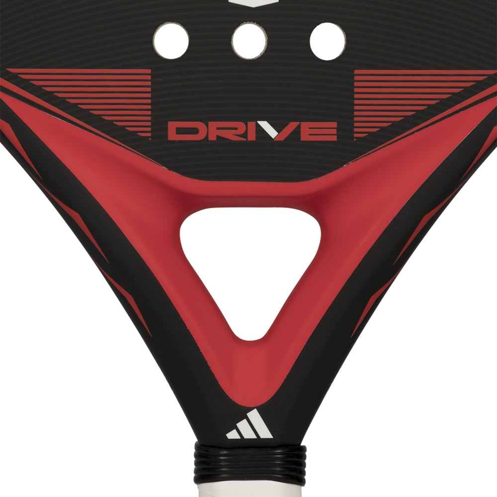 Adidas Drive Black padel racket head with red accents and white Adidas logo on Tampa Home & Garden Store