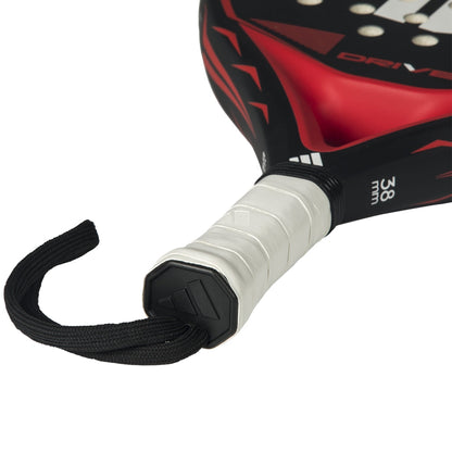 Padel racket Adidas Drive Black 2026 with white grip and black wrist strap on Tampa Home & Garden Store