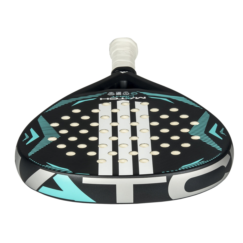Adidas padel racket Match Light 2026 black with teal accents and white grip on Tampa Home & Garden Store
