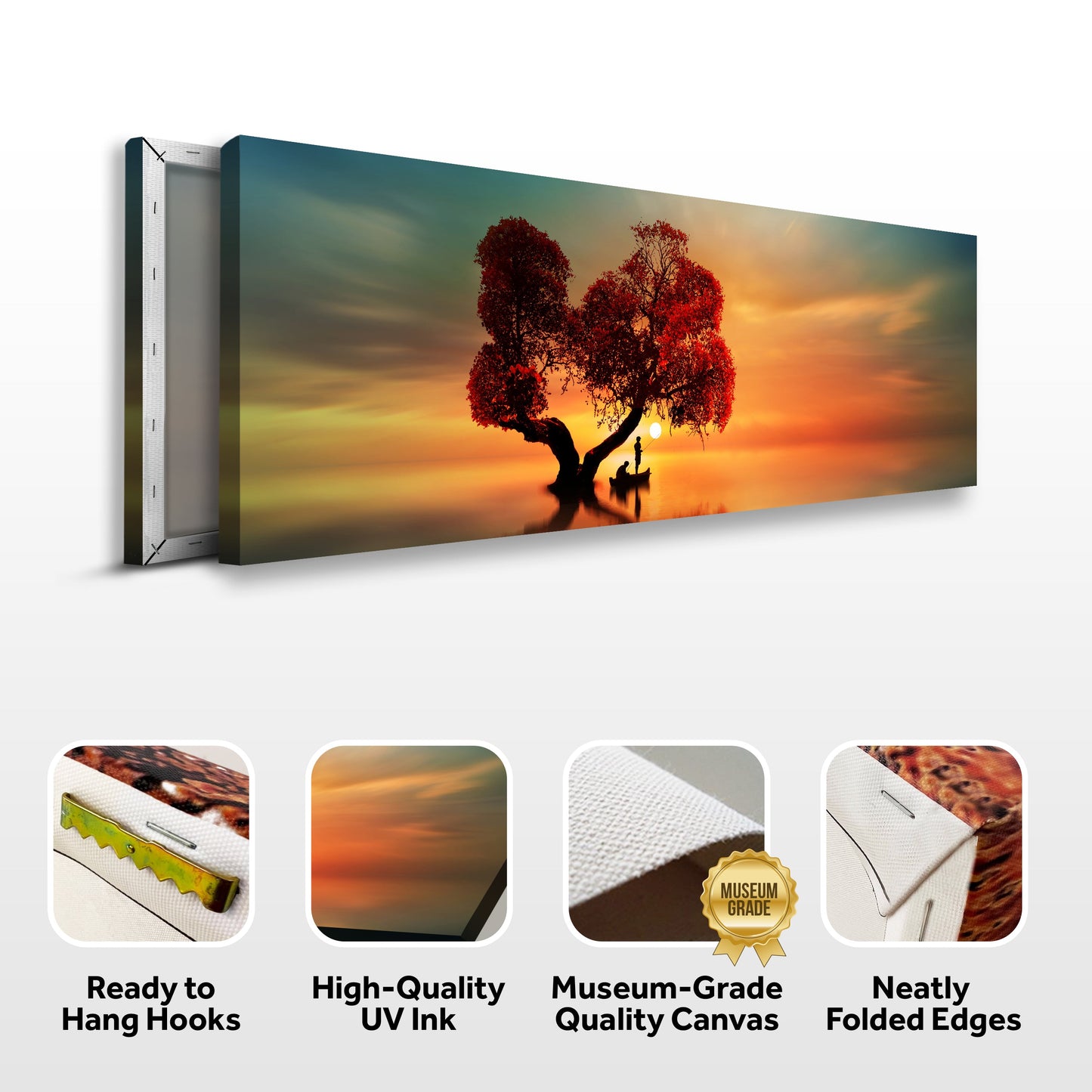 Alone Tree Canvas Wall Art II by Tailored Canvases; sunset tree on water canvas on Tampa Home & Garden Store