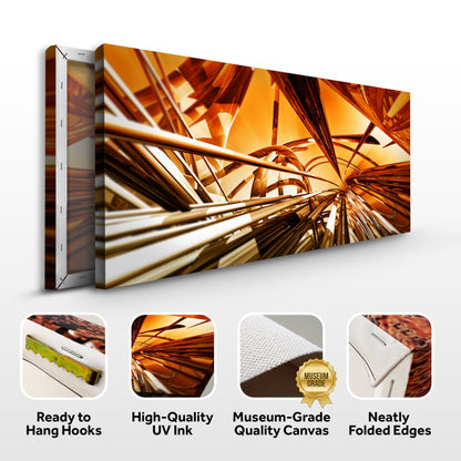 3D Gold Metallic Lines Canvas Art orange abstract Tailored Canvases Crafting Canvas on Tampa Home & Garden Store