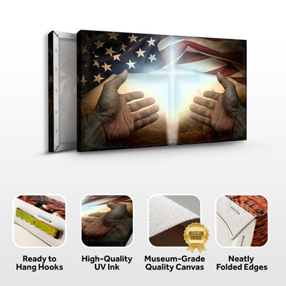 American Faith Canvas Wall Art Tailored Canvases crafting canvas with weathered US flag motif on Tampa Home & Garden Store