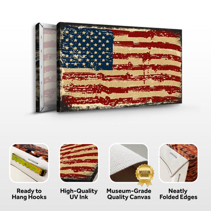 American Flag Canvas Wall Art Tailored Canvases distressed flag print on textured canvas on Tampa Home & Garden Store