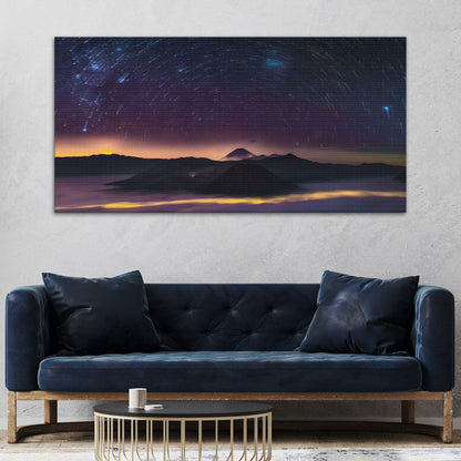 Majestic Starry Night Sky canvas by Tailored Canvases; dark blue night sky with star trails on Tampa Home & Garden Store