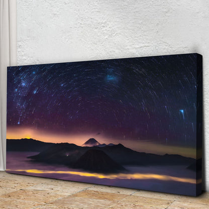 Majestic Starry Night Sky Canvas by Tailored Canvases; starry night over silhouetted mountains on Tampa Home & Garden Store