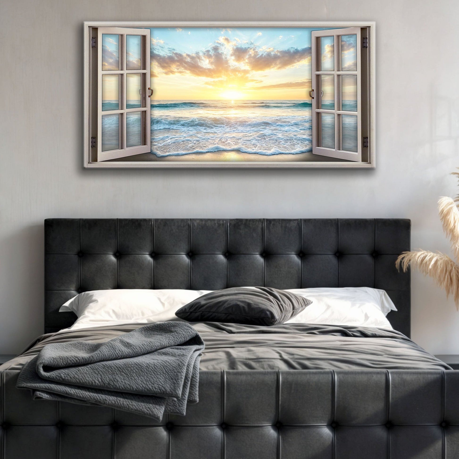 Sunrise Beach Window Scenery Wall Art canvas by Tailored Canvases in crafting canvas collection on Tampa Home & Garden Store