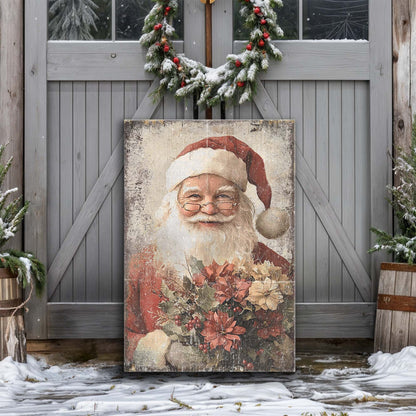 Vintage Christmas Santa Claus canvas wall art by Tailored Canvases crafting canvas on Tampa Home & Garden Store